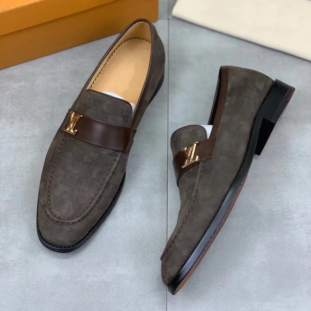 High-end handmade luxury logo men's classic leather shoes