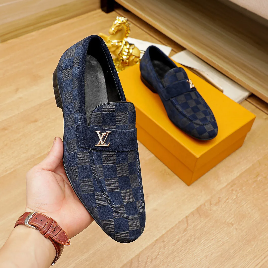 Blue Handmade Comfortable Casual Loafers