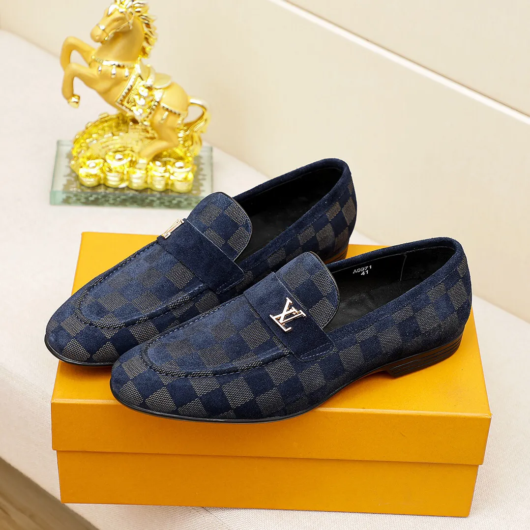 Blue Handmade Comfortable Casual Loafers
