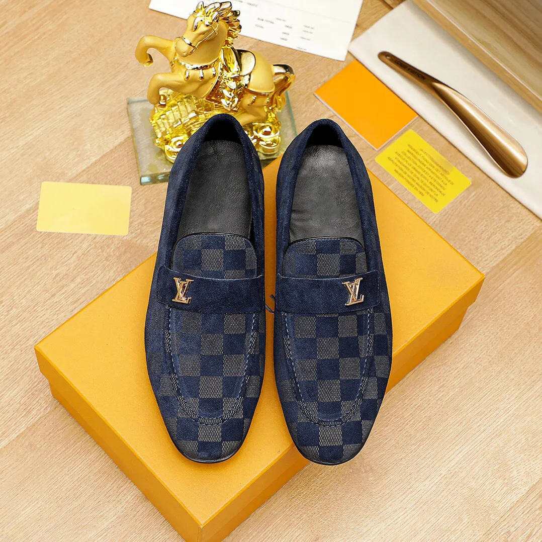 Blue Handmade Comfortable Casual Loafers