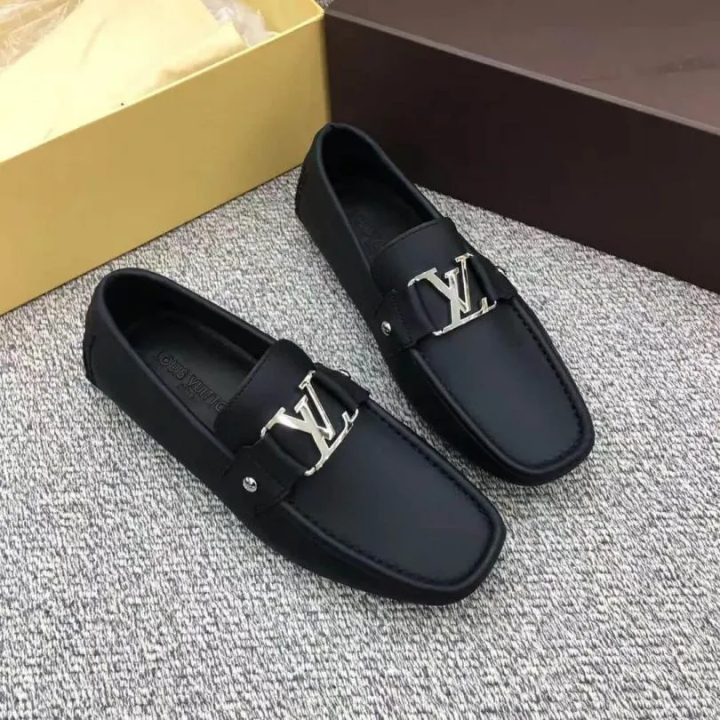 Black Logo Men Slip-on Shoes