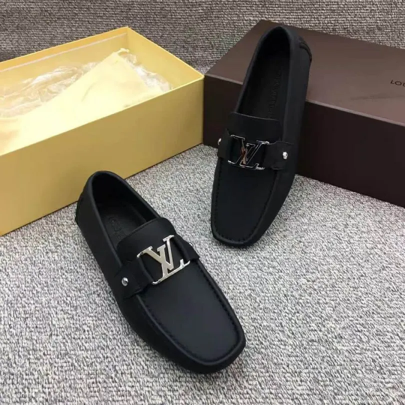 Black Logo Men Slip-on Shoes