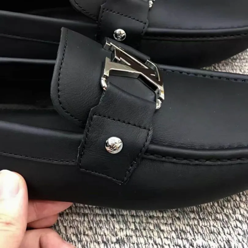Black Logo Men Slip-on Shoes