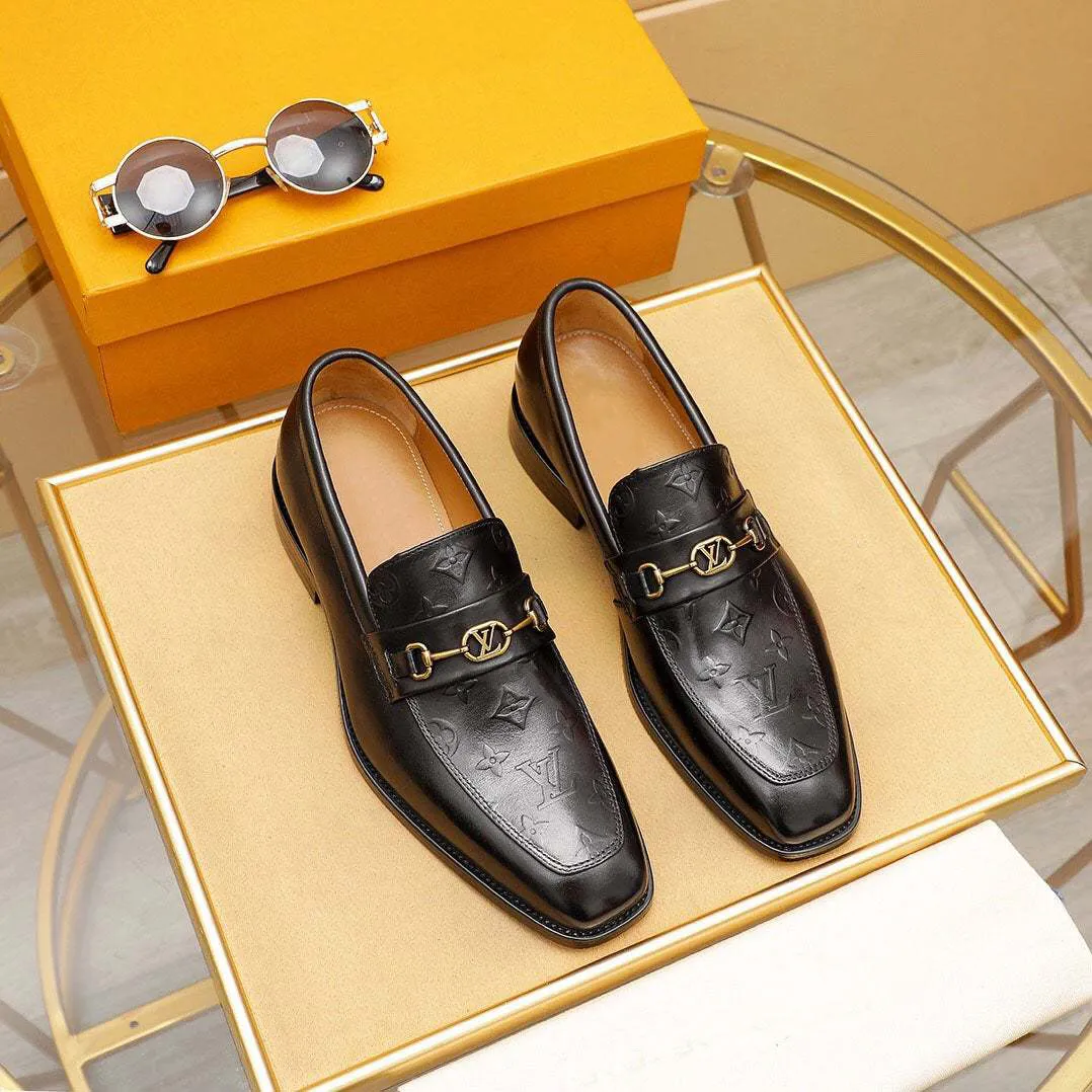 Black printed loafers