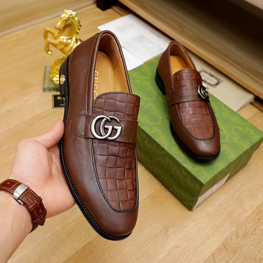 Brown Leather Men's Fashion Dress Shoes