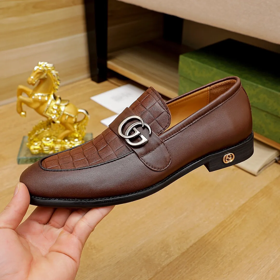 Brown Leather Men's Fashion Dress Shoes