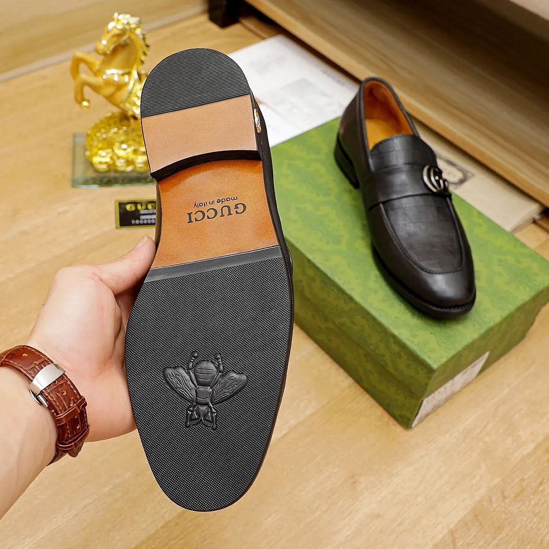 Black handmade men's fashion dress shoes