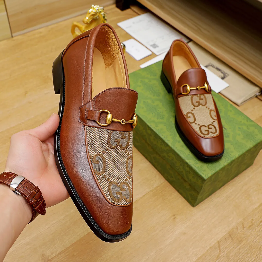 New trendy splicing formal dress slip on shoes