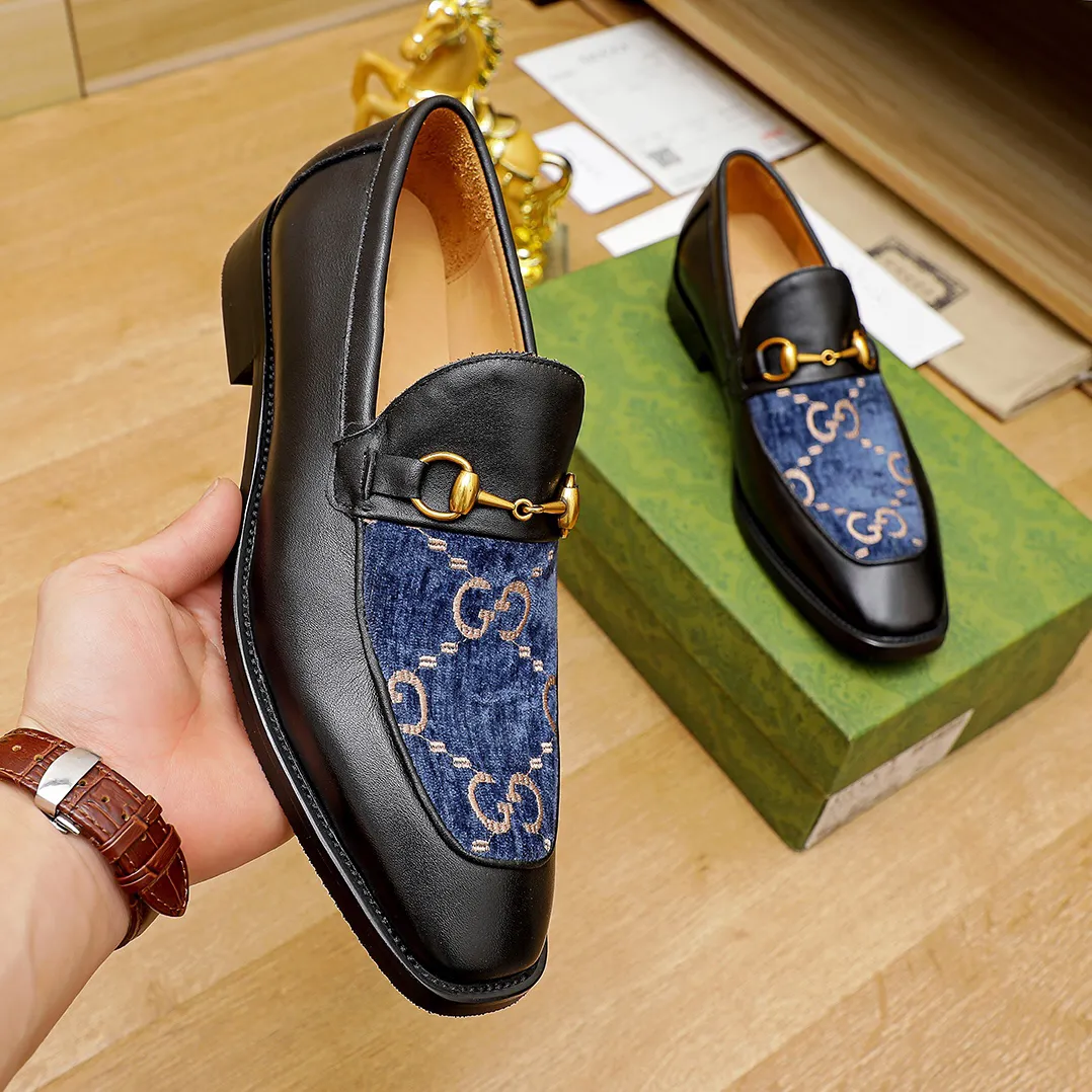 New trendy splicing formal dress slip on shoes