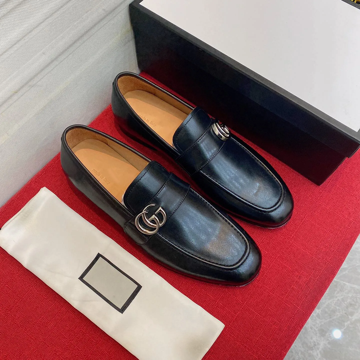 Classic design brand double G formal dress slip on shoes
