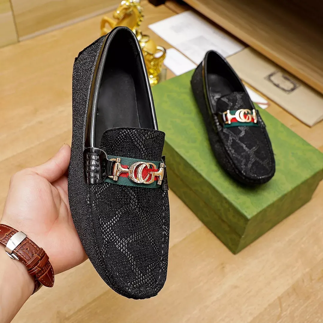 Men's Black Handmade Fashion Casual Loafers