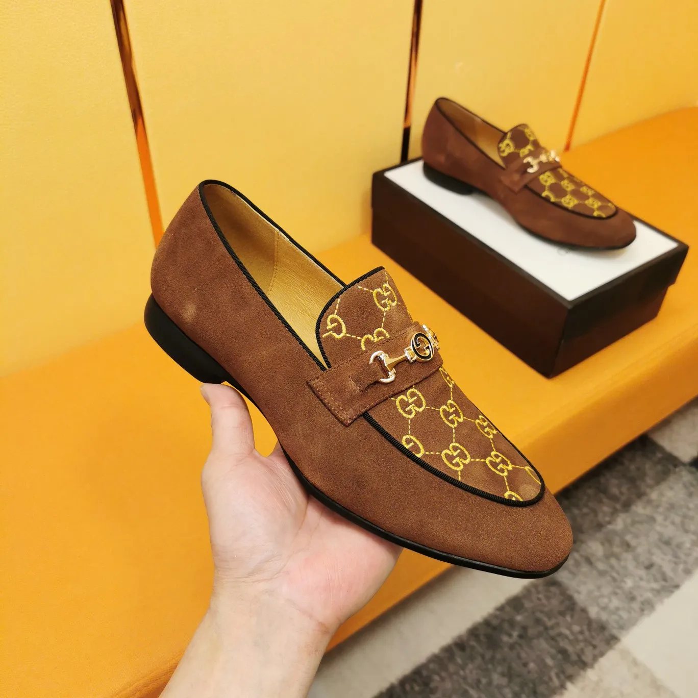 Brown Suede Fashion Men's Casual Loafers
