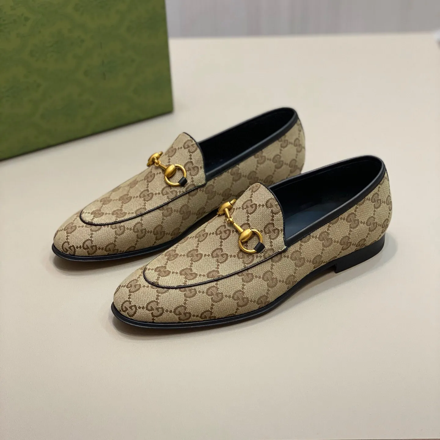 Classic Double Button Pattern Men's Casual Loafers