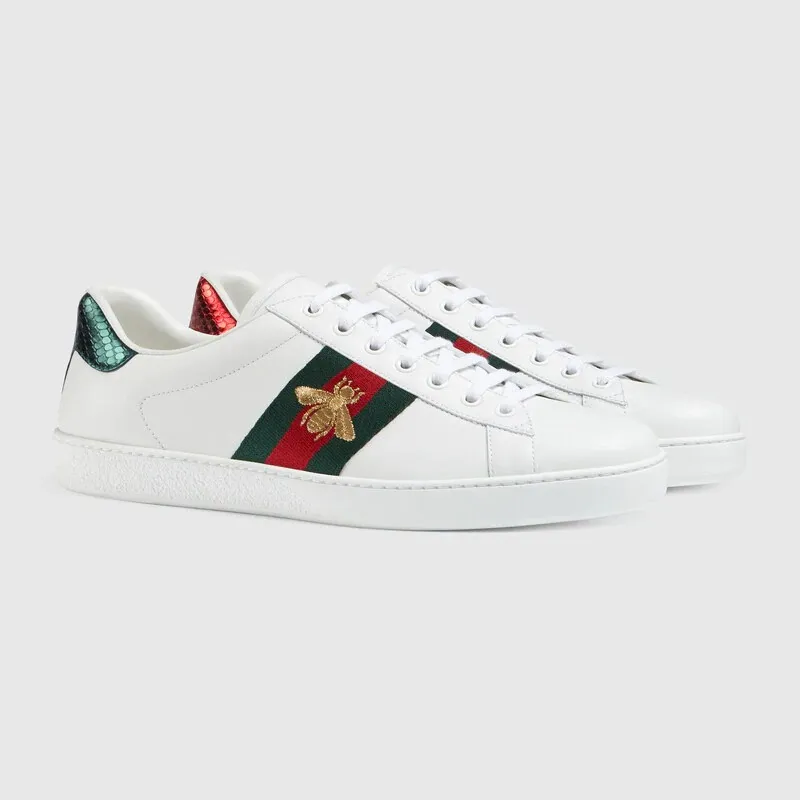 White Classic Style Bea Printed Men's and Women's Sneakers