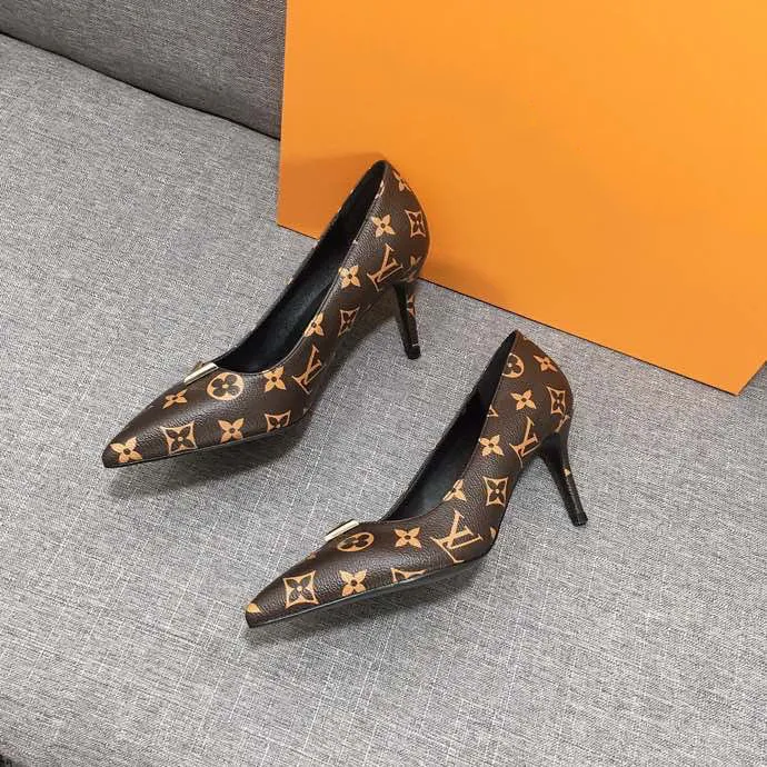 Ladies Fashion Luxury Classic Brown High Heels