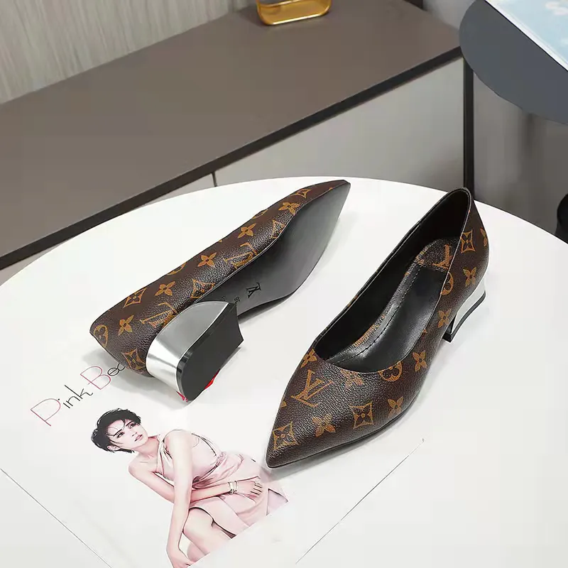 Ladies Fashion Luxury Classic Brown High Heels