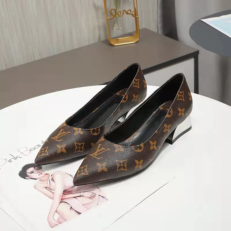 Ladies Fashion Luxury Classic Brown High Heels