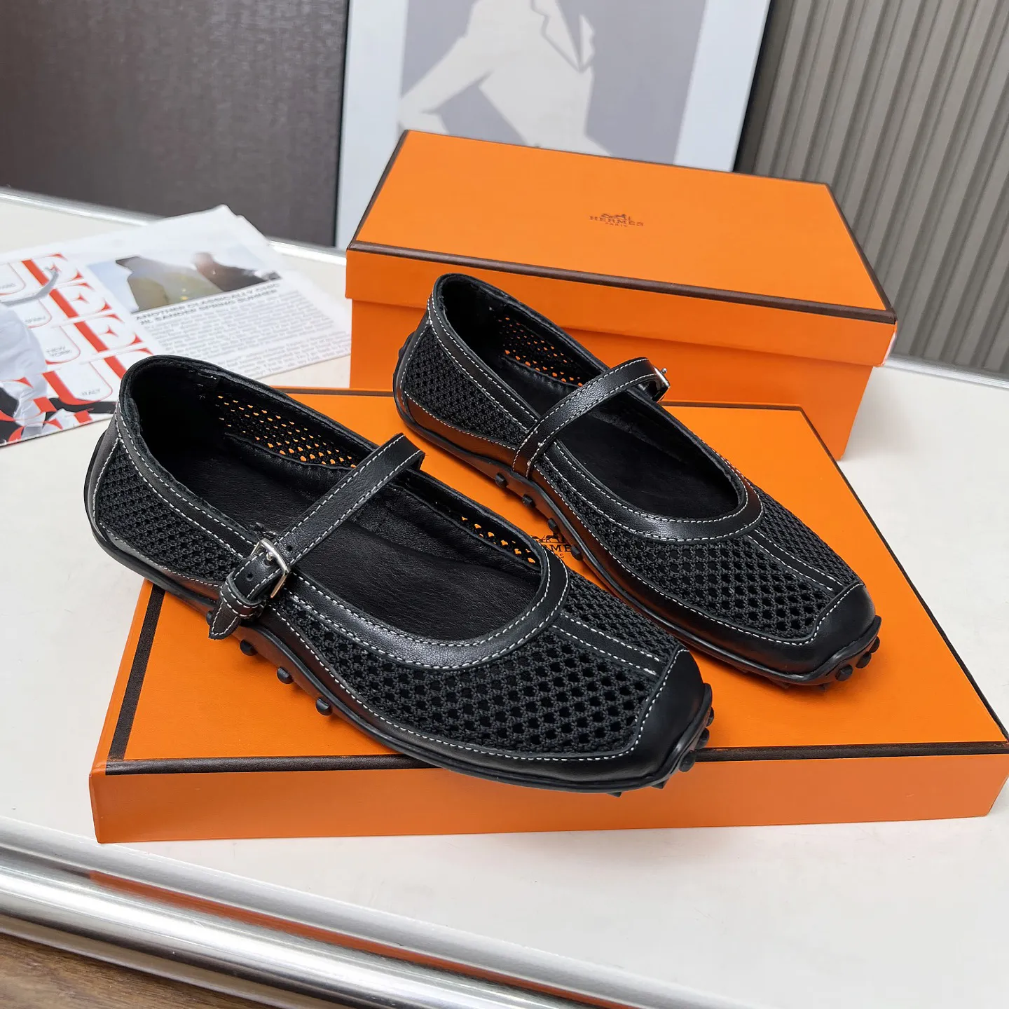 Summer breathable mesh material non-slip sole women's slip-on