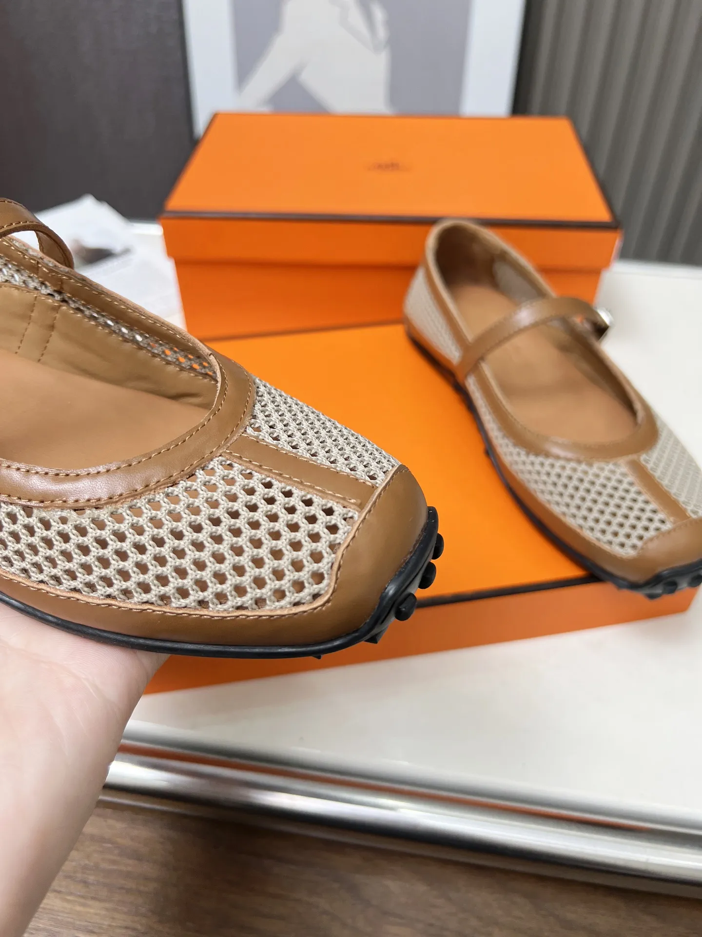 Summer breathable mesh material non-slip sole women's slip-on