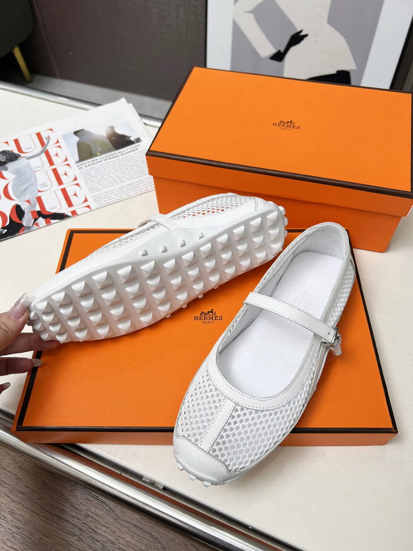 Summer breathable mesh material non-slip sole women's slip-on