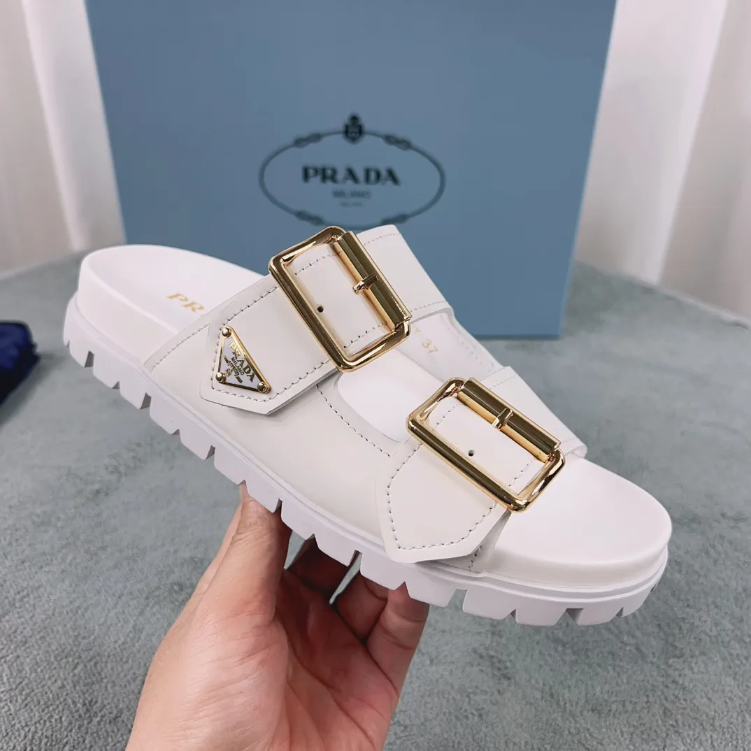 25 New Triangle Buckle BK Series Large Metal Buckle Sandals