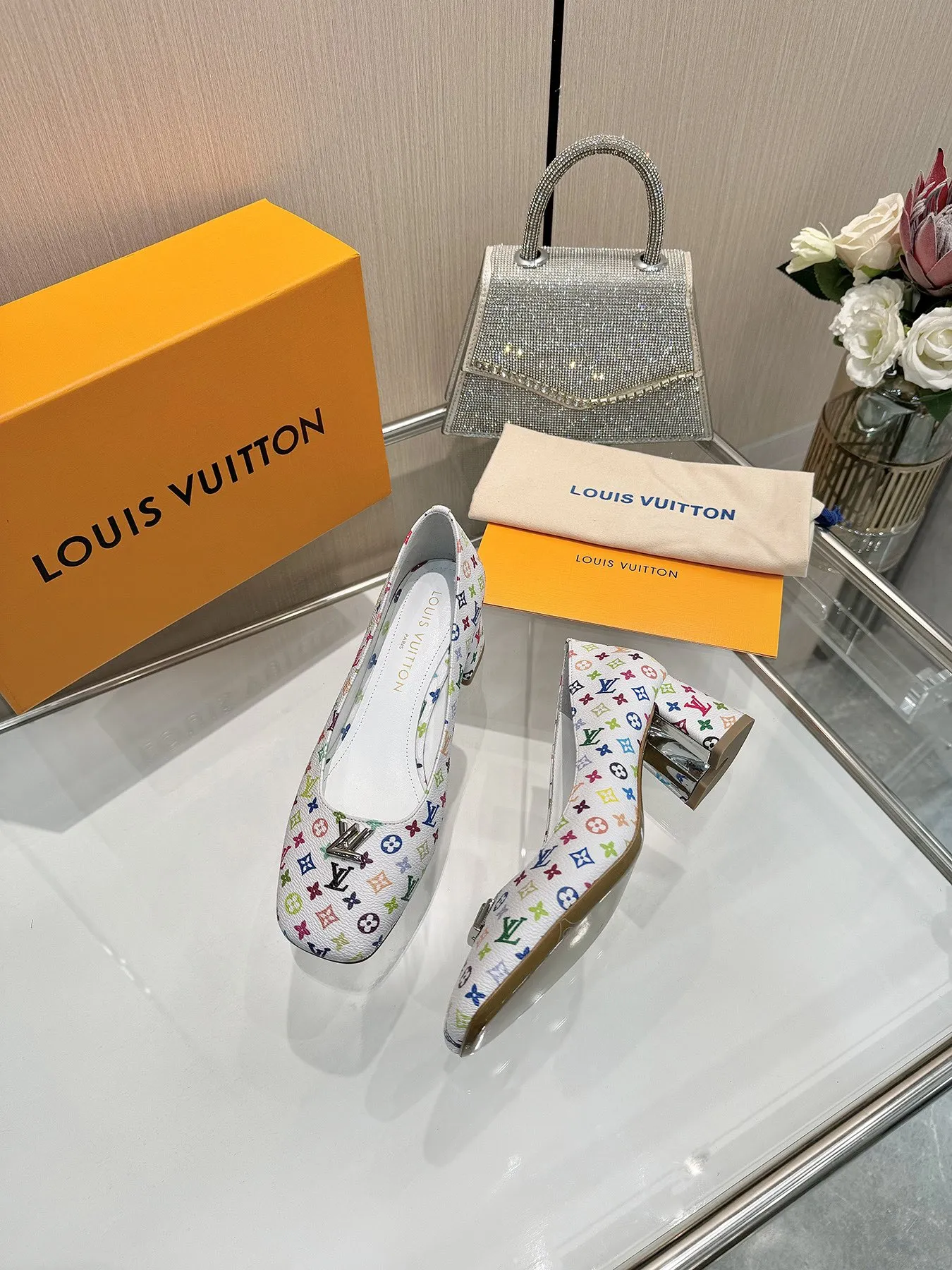 2025 Spring and Summer Multicolor Women's High Heels