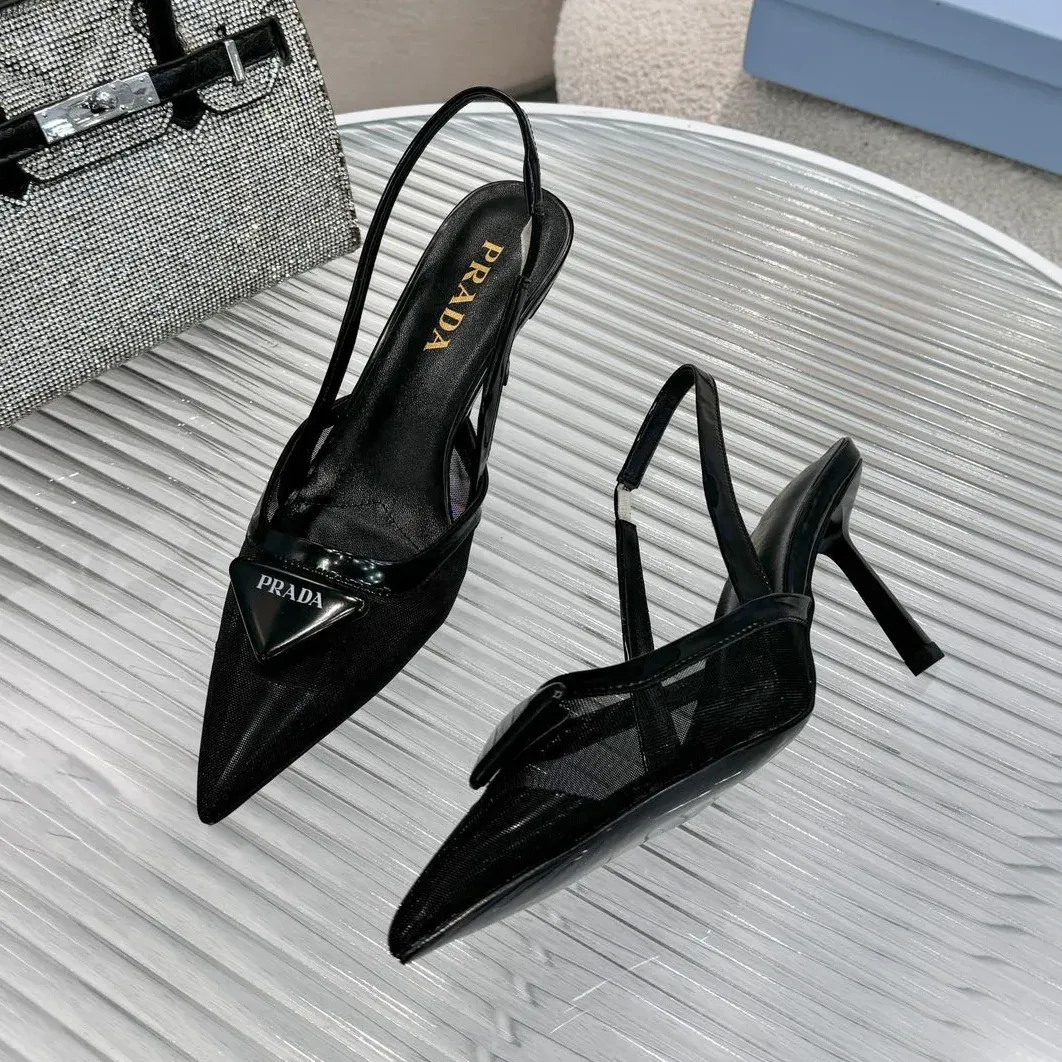 New pointy toe mesh fashion high heel sandals