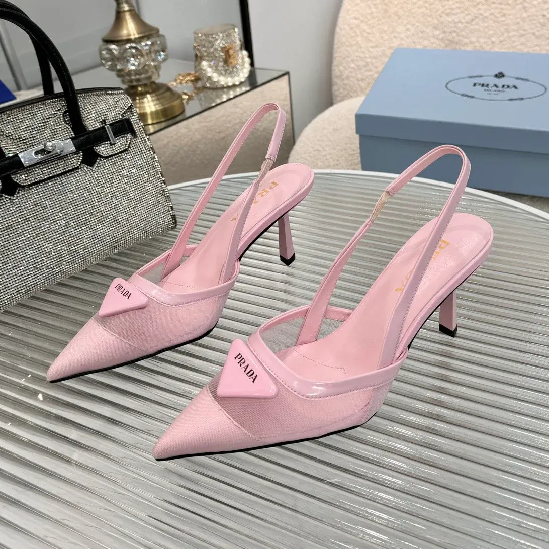 New pointy toe mesh fashion high heel sandals