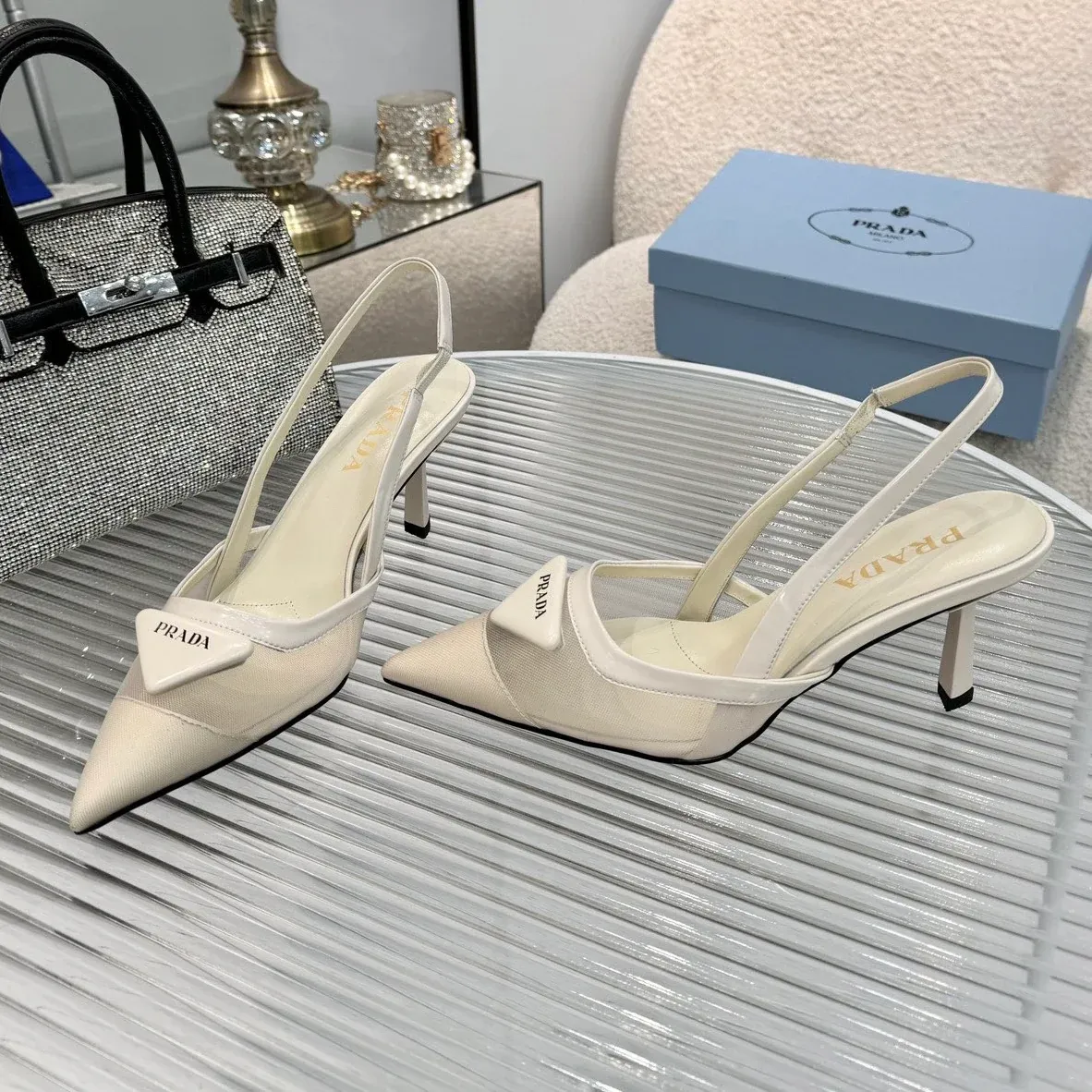 New pointy toe mesh fashion high heel sandals