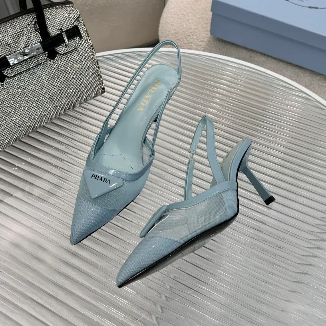 New pointy toe mesh fashion high heel sandals