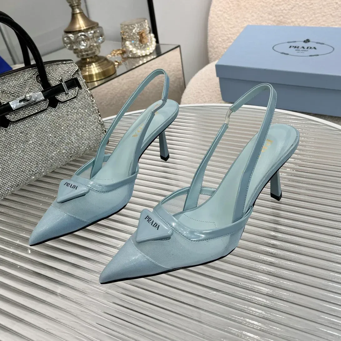 New pointy toe mesh fashion high heel sandals