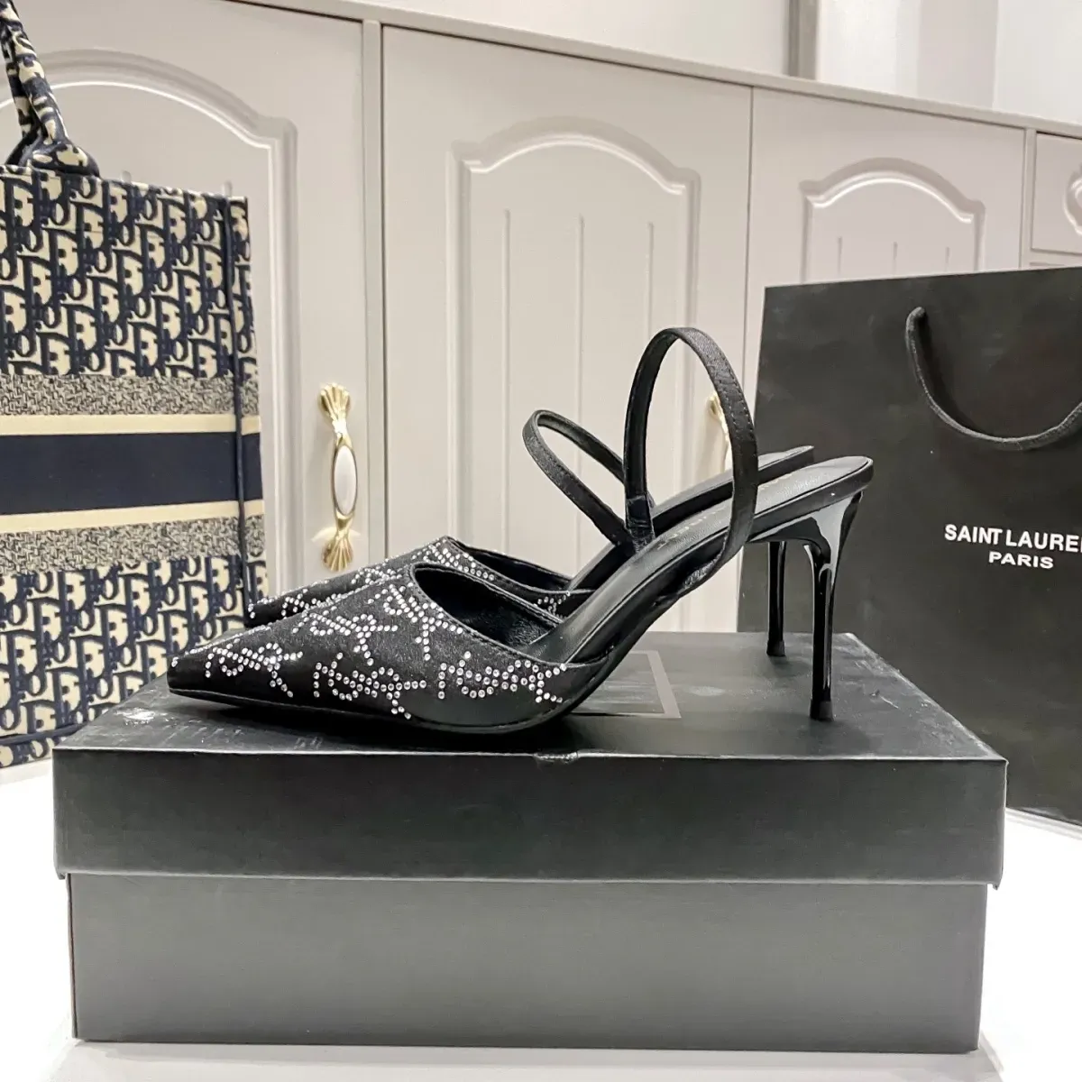 New high heels mesh pointed sandals