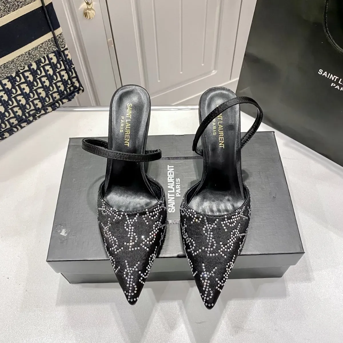 New high heels mesh pointed sandals