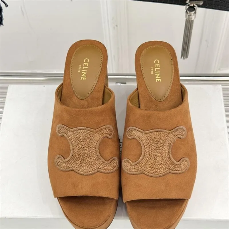 Platform Suede Rockstud Mule Sandal Heels