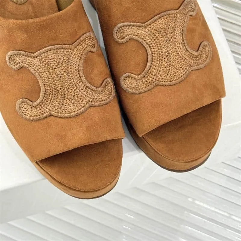 Platform Suede Rockstud Mule Sandal Heels