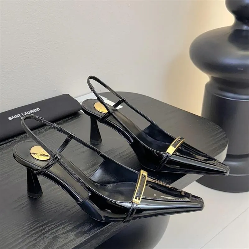 Jacqueline Patent Leather Slingback Pumps