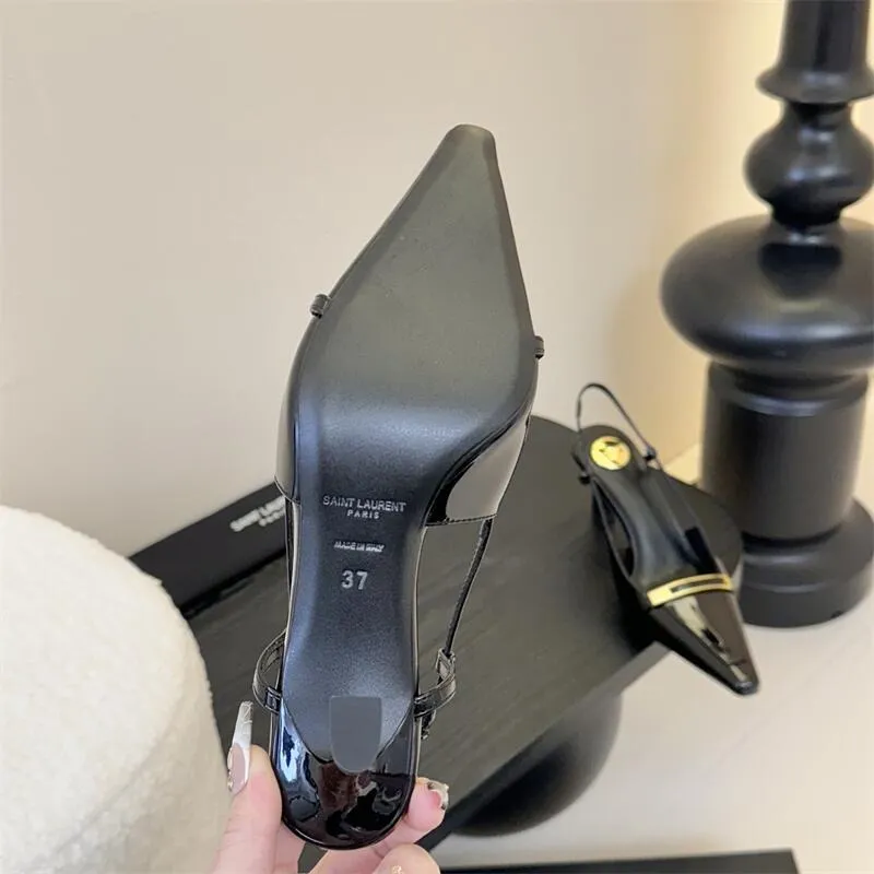 Jacqueline Patent Leather Slingback Pumps