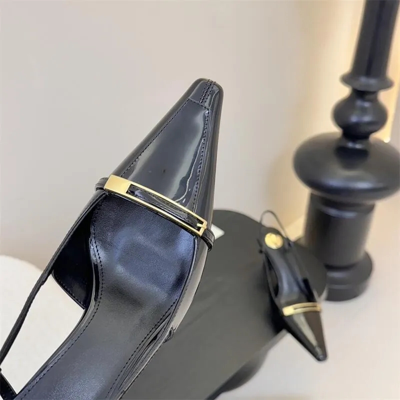 Jacqueline Patent Leather Slingback Pumps