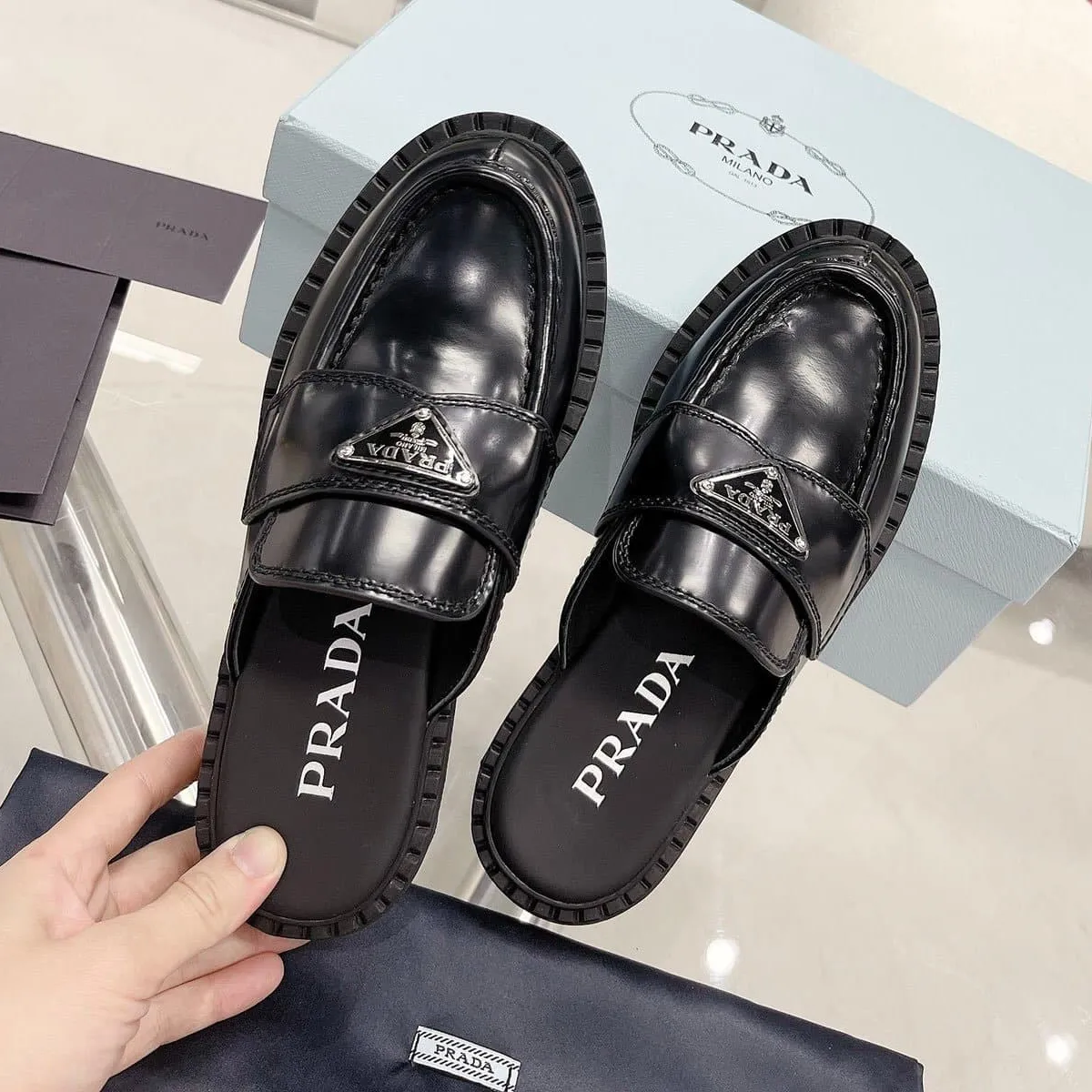 Chocolate Brushed Mules