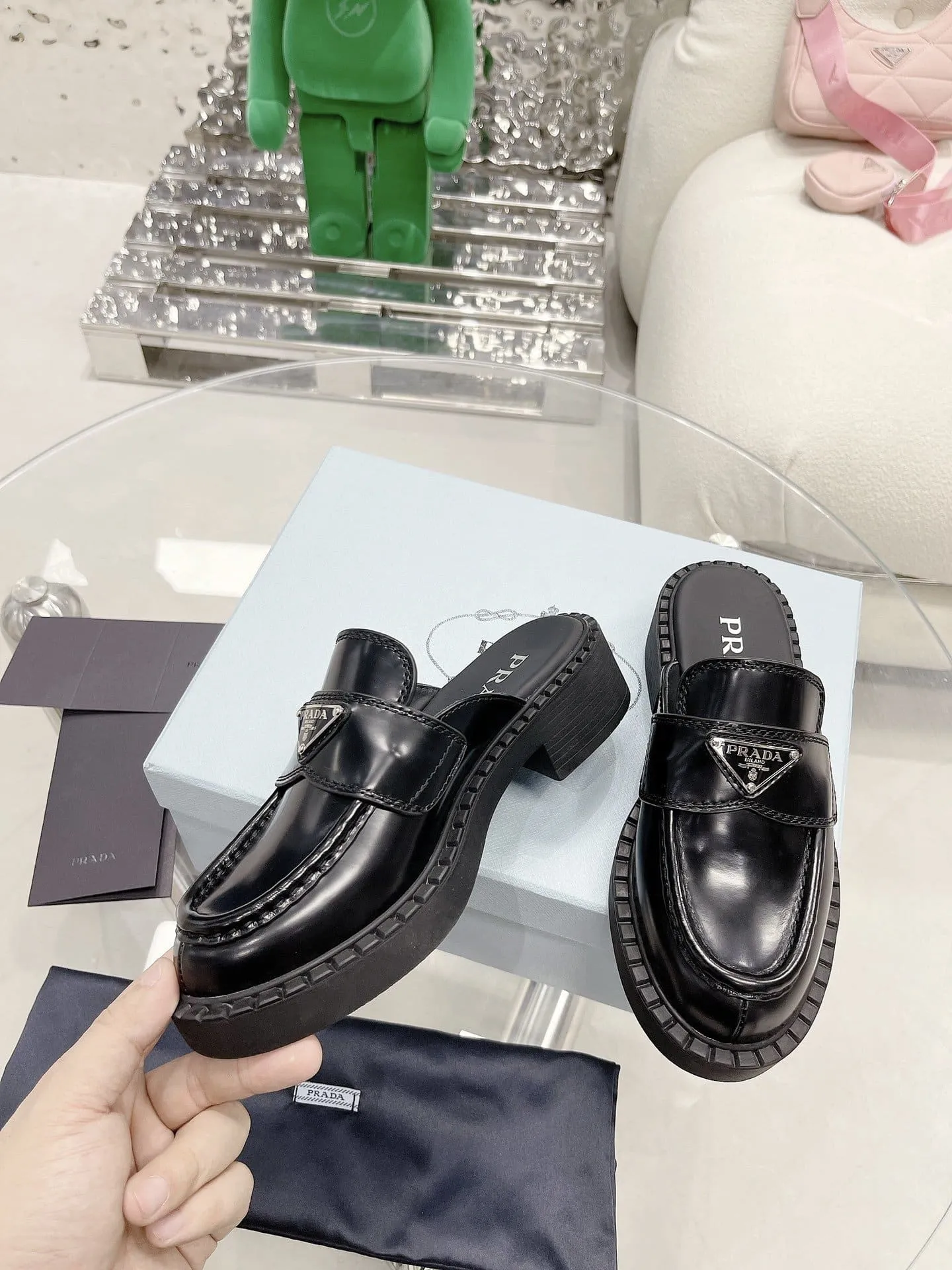 Chocolate Brushed Mules