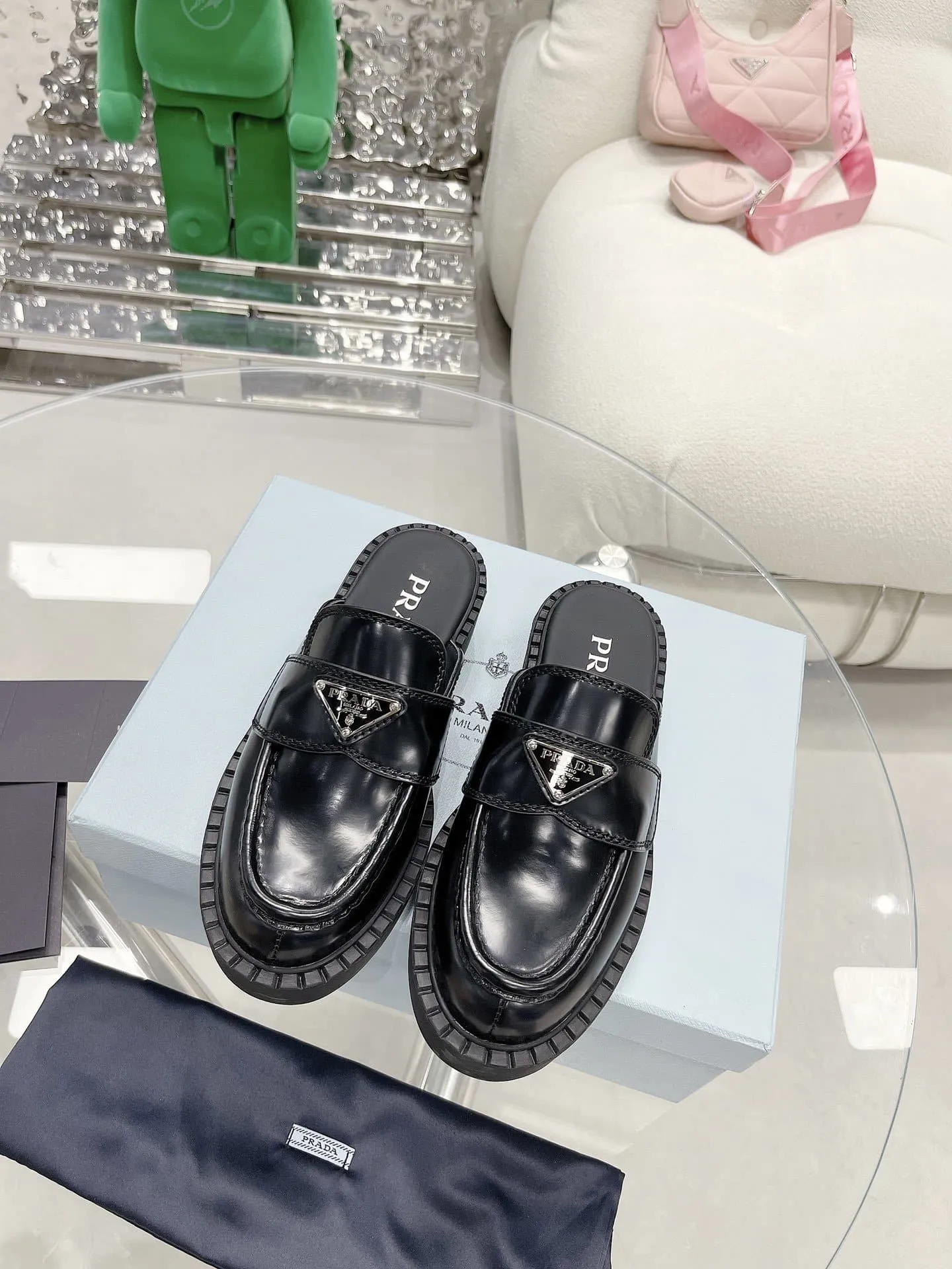 Chocolate Brushed Mules