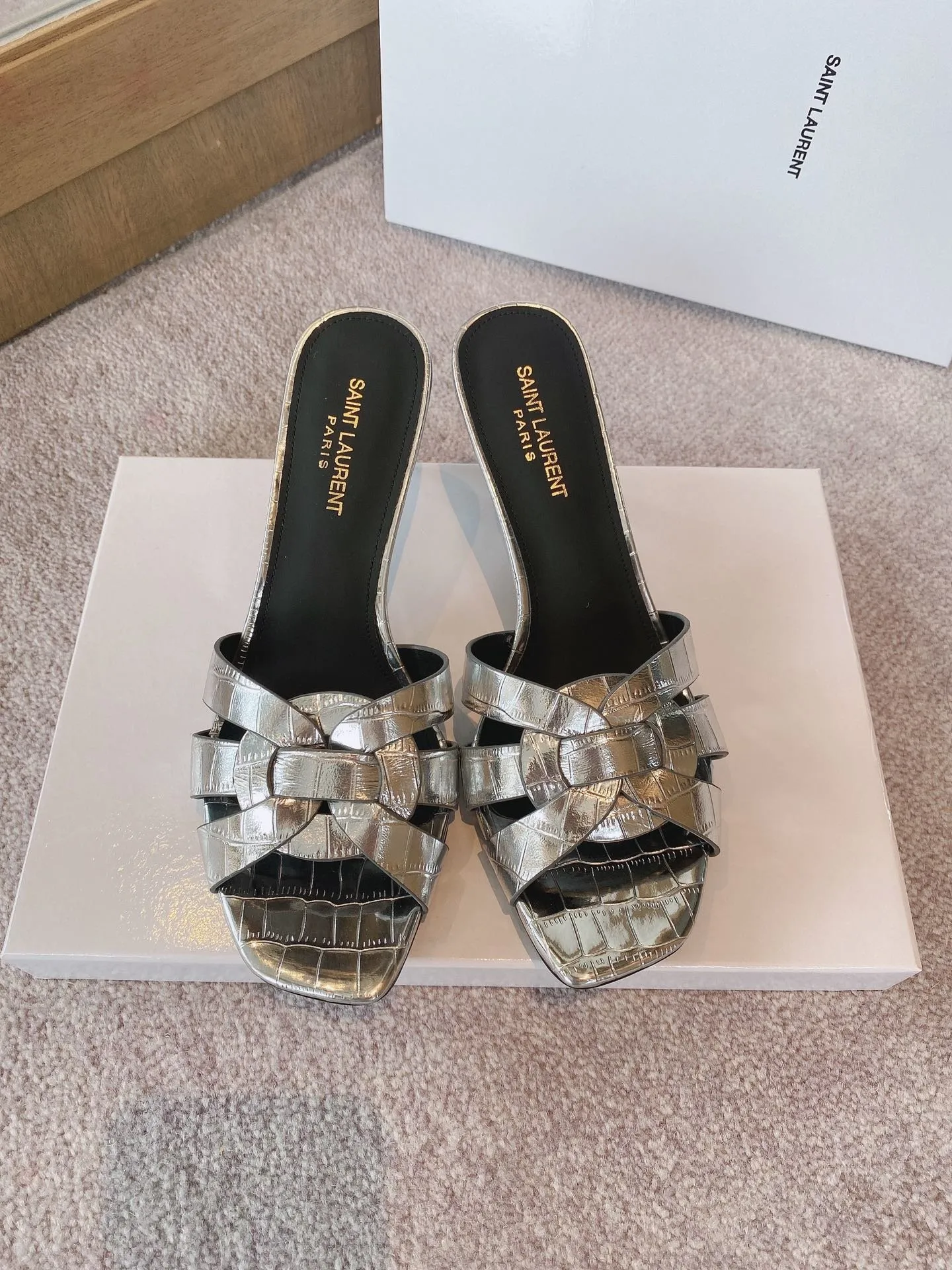 Womens Tribute Heeled Mules Sliver For Women