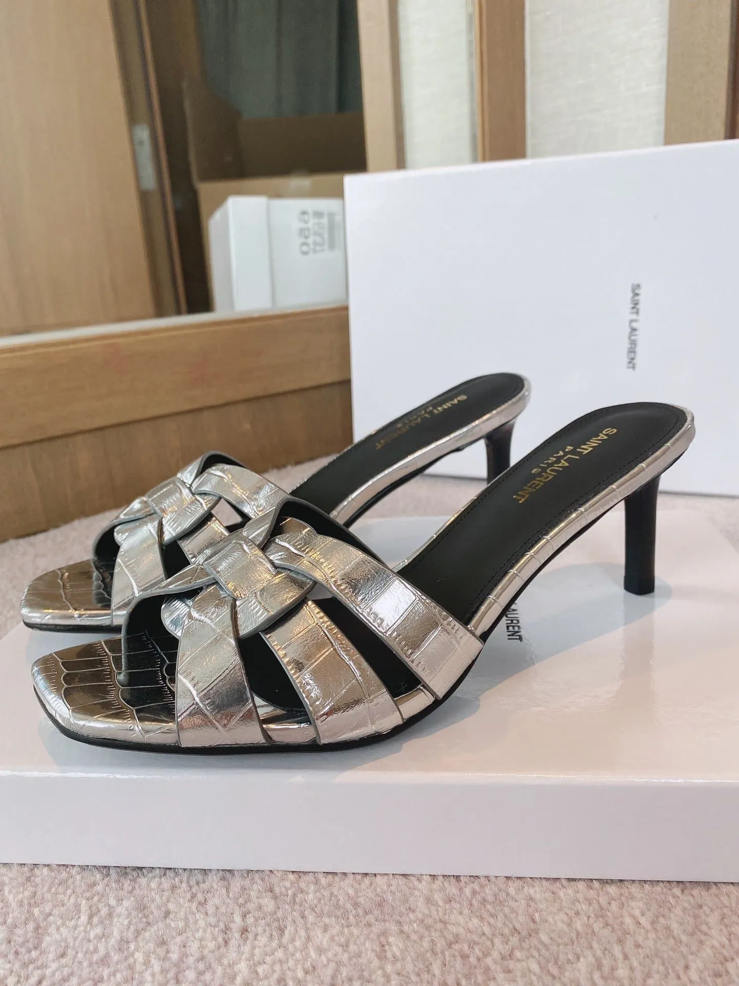 Womens Tribute Heeled Mules Sliver For Women