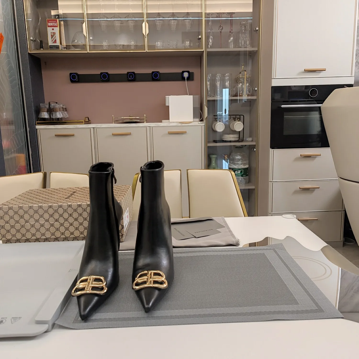 Vintage Metal BB Logo High Heel Boots