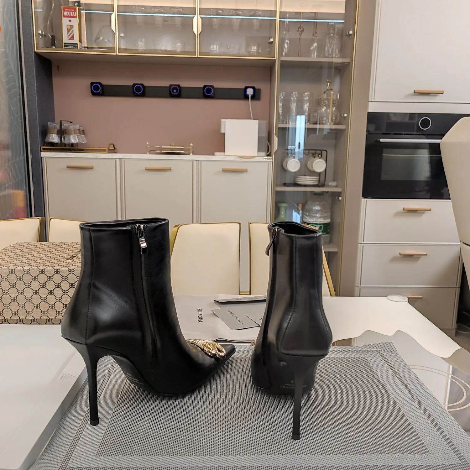 Vintage Metal BB Logo High Heel Boots