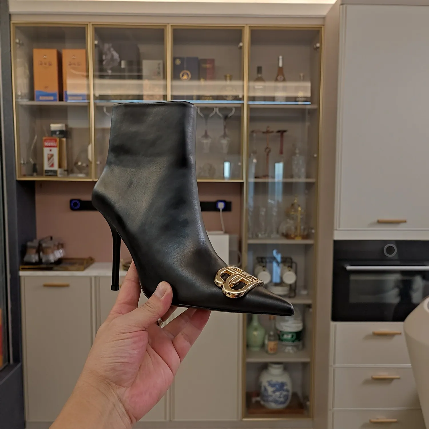 Vintage Metal BB Logo High Heel Boots