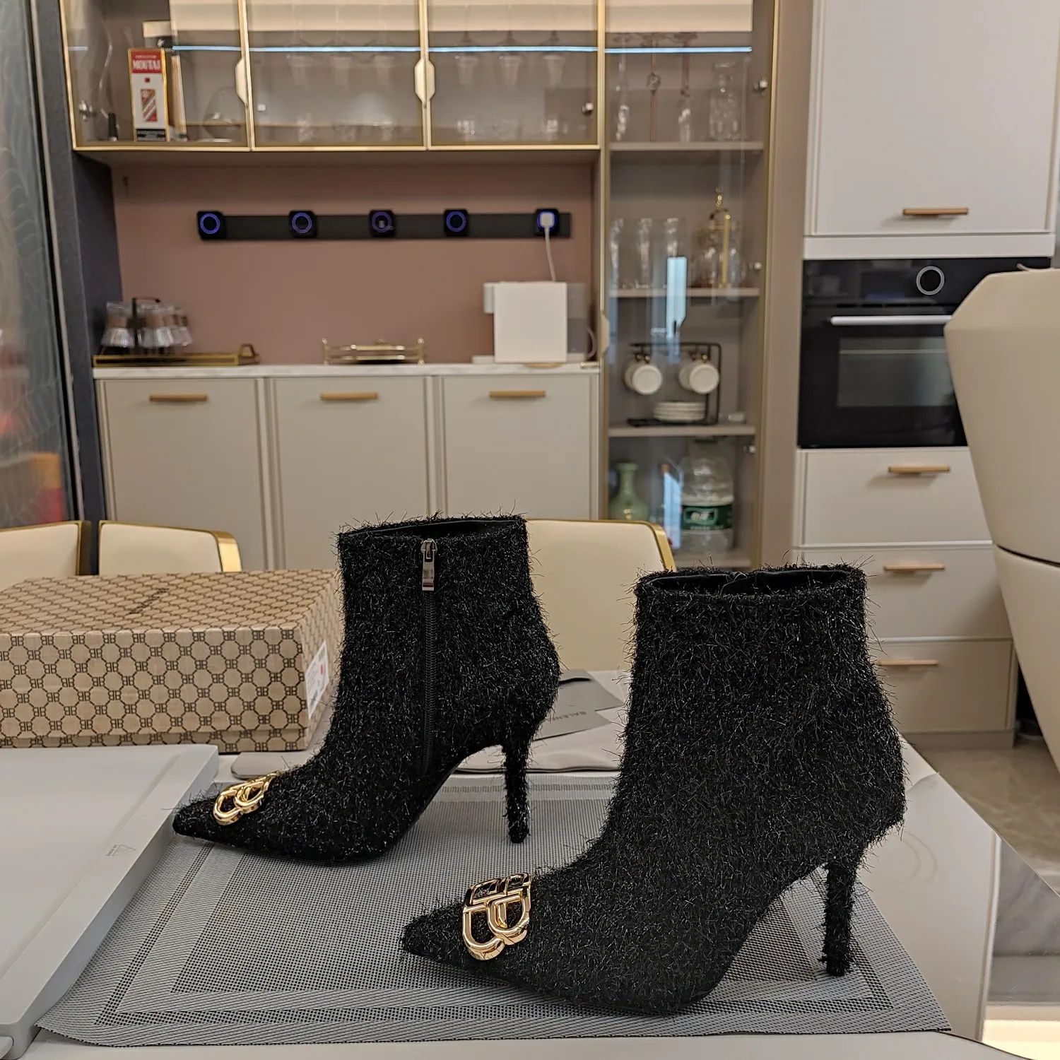 Vintage Metal BB Logo High Heel Boots