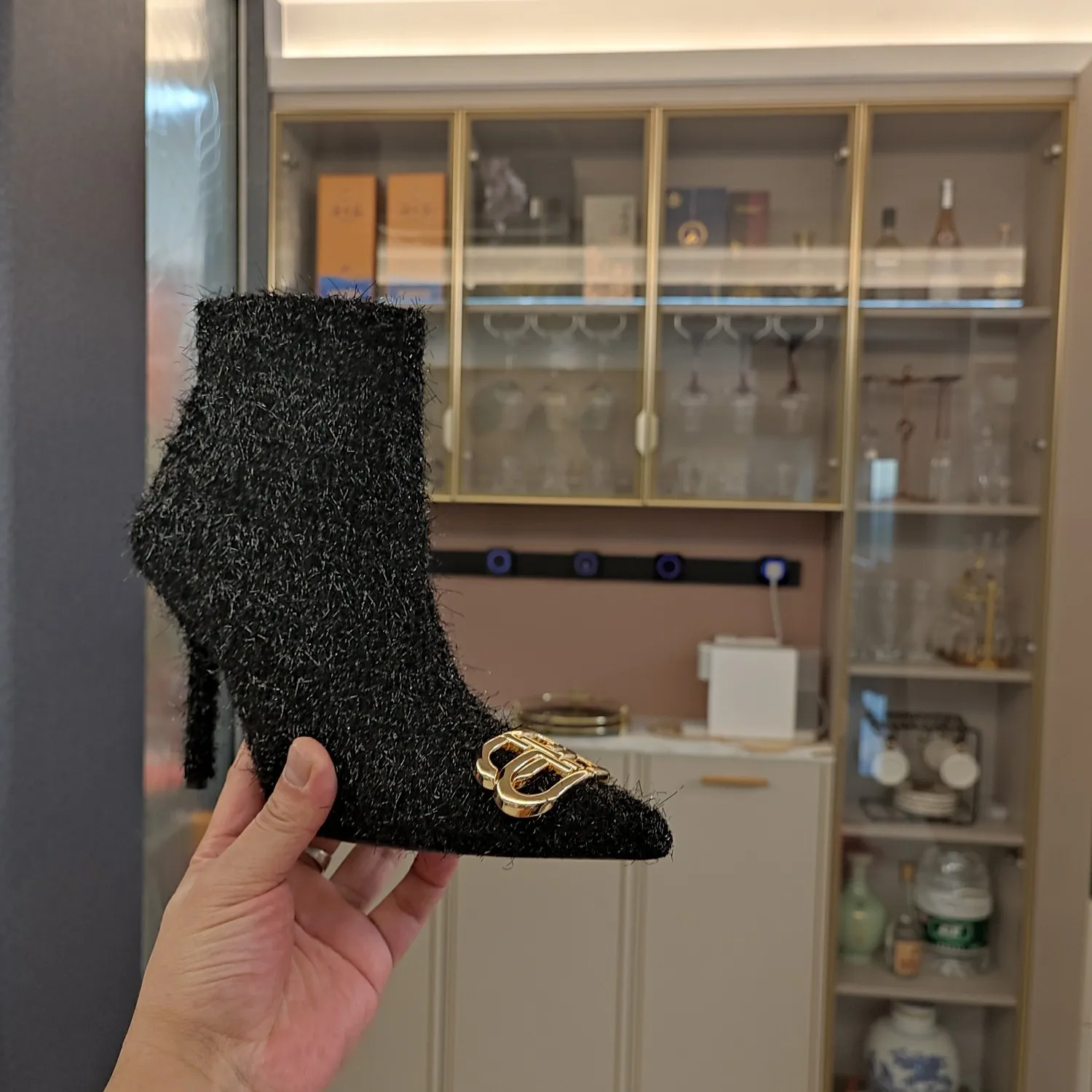 Vintage Metal BB Logo High Heel Boots