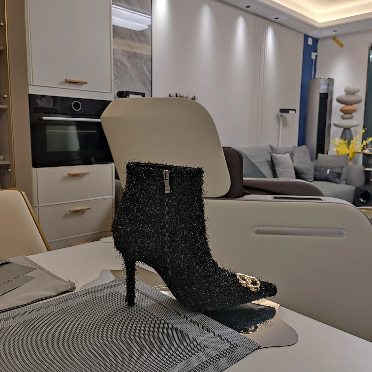 Vintage Metal BB Logo High Heel Boots