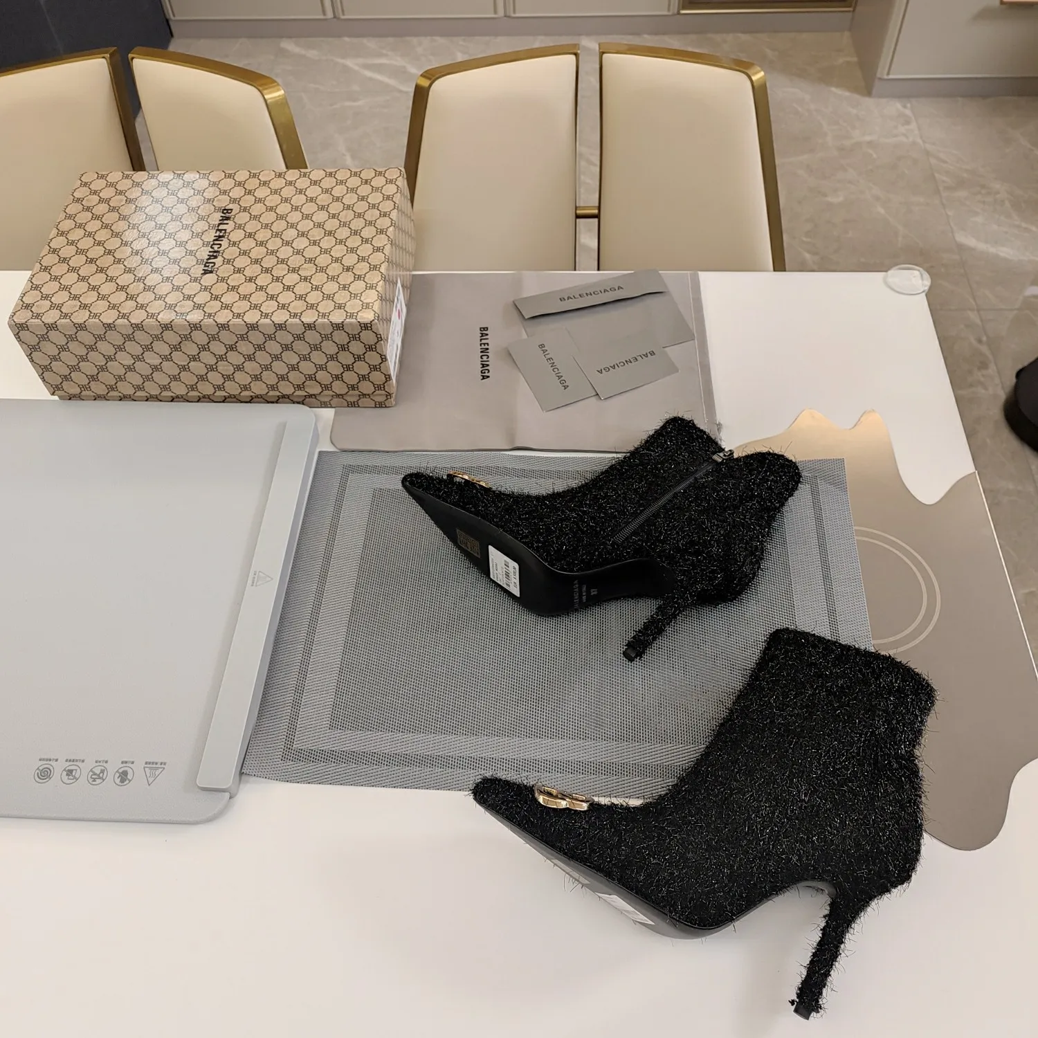 Vintage Metal BB Logo High Heel Boots